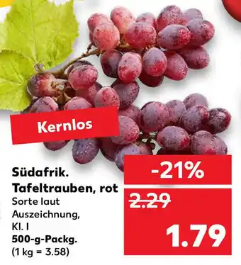 Kaufland Südafrik. Tafeltrauben, rot 500g Packg. Angebot