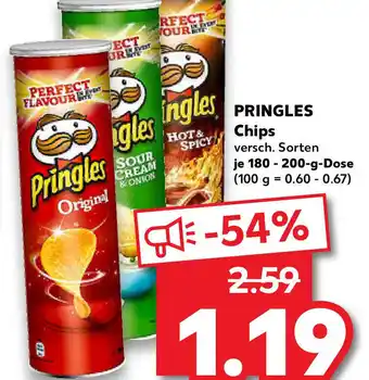 Kaufland Pringles Chips 180-200g Dose Angebot