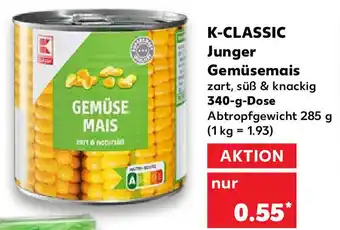 Kaufland K-Classic Junger Gemüsemais 340g Dose Angebot