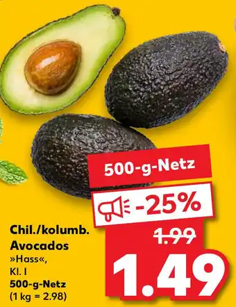 Kaufland Chil./kolumb. Avocados 500g Netz Angebot