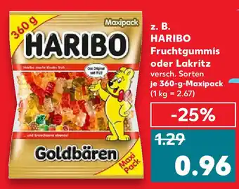 Kaufland Haribo Fruchtgummis oder Lakritz 360g Maxipack Angebot