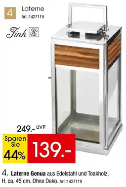 Zurbrüggen Fink Laterne Genua Angebot