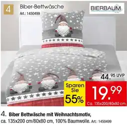 Zurbrüggen BIERBAUM Biber Bettwäsche mit Weihnachtsmotiv Angebot