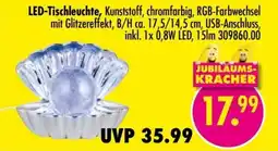Möbel Boss LED-Tischleuchte, Kunststoff, chromfarbig, RGB-Farbwechsel mit Glitzereffekt Angebot