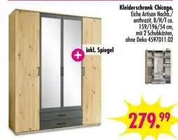 Möbel Boss Kleiderschrank Chicago, Eiche Artisan Nachb./anthrazit Angebot