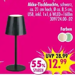 Möbel Boss Akku-Tischleuchte, schwarz Angebot
