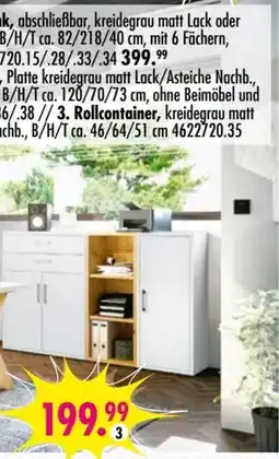 Möbel Boss Rollcontainer, kreidegrau matt Angebot