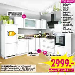 Möbel Boss EXPRESS Einbauküche, Star, Lacklaminat weiß Angebot