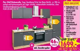 Möbel Boss Flex-Well Küchenzeile, Tiago, basaltgrau/Eiche San Remo Angebot