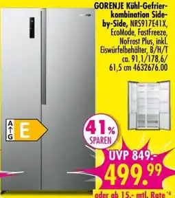 Möbel Boss GORENJE Kühl-Gefrier-kombination Side-by-Side Angebot