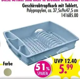 Möbel Boss Geschirrabtropfkorb mit Tablett, Polypropylen Angebot