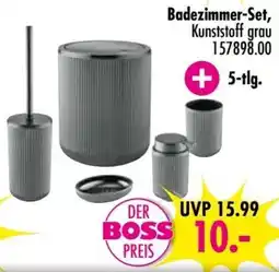 Möbel Boss Badezimmer-Set, Kunststoff grau Angebot