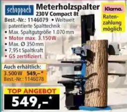Norma Scheppach Meterholzspalter 230V Compact 8t Angebot