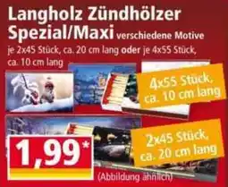 Norma Langholz Zündhölzer Spezial/Maxi Angebot