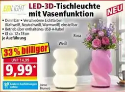 Norma LED-3D-Tischleuchte mit Vasenfunktion Angebot