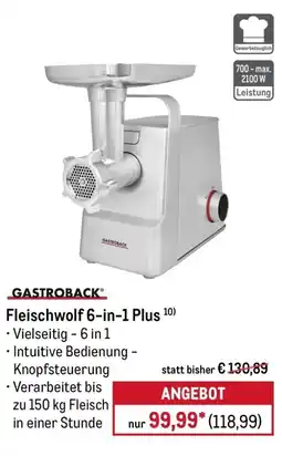 METRO GASTROBACK Fleischwolf 6-in-1 Plus Angebot