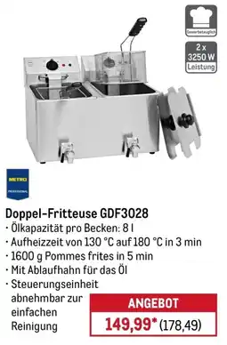 METRO Doppel-Fritteuse GDF3028 Angebot