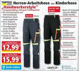 Norma TOPTEX Herren-Arbeitshose oder Kinderhose Handwerkerstyle Angebot