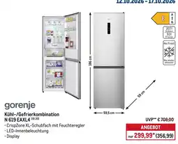 METRO gorenje Kühl-/Gefrierkombination N 619 EAXL4 Angebot