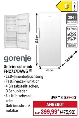 METRO gorenje Gefrierschrank FNC717DAW5 Angebot