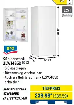 METRO aro Kühlschrank ULW1465D Angebot