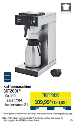 METRO Kaffeemaschine GCT2001 Angebot