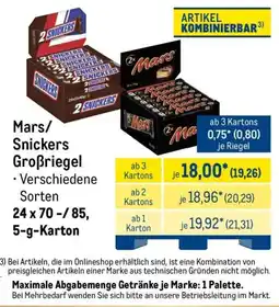 METRO Mars/Snickers Großriegel Angebot