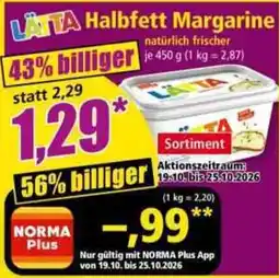 Norma LÄTTA Halbfett Margarine Angebot