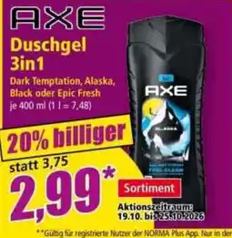 Norma AXE Duschgel 3in1 Angebot