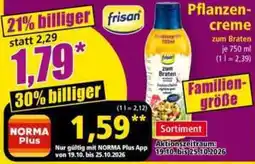 Norma frisan Pflanzen-creme zum Braten Angebot