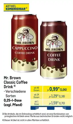 METRO Mr. Brown Classic Coffee Drink Angebot