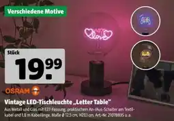 Hagebau OSRAM Vintage LED-Tischleuchte „Letter Table“ Angebot