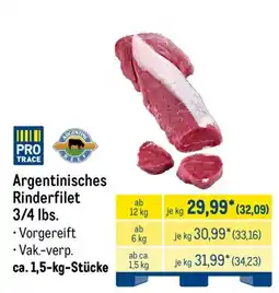 METRO PRO TRACE Argentinisches Rinderfilet Angebot
