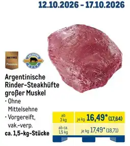 METRO Argentinische Rinder-Steakhüfte großer Muskel Angebot