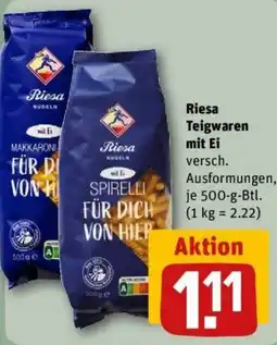 REWE Riesa Teigwaren mit Ei Angebot