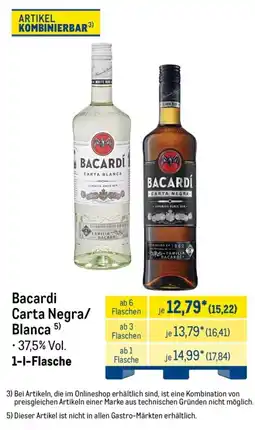 METRO Bacardi Carta Negra/Blanca Angebot