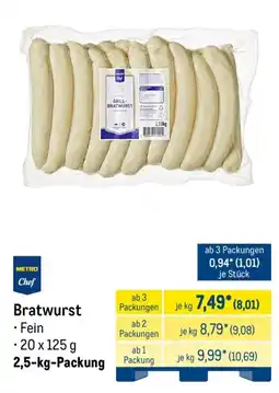 METRO METRO Chef Bratwurst Angebot