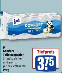 REWE ja! Komfort Toilettenpapier Angebot