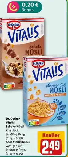 REWE Dr. Oetker Vitalis Schoko Müsli Angebot