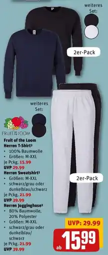 REWE Fruit of the Loom Herren Sweatshirt Angebot