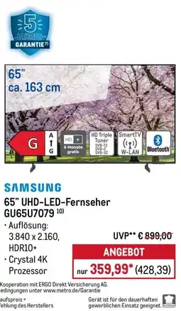 METRO SAMSUNG 65" UHD-LED-Fernseher GU65U7079 Angebot