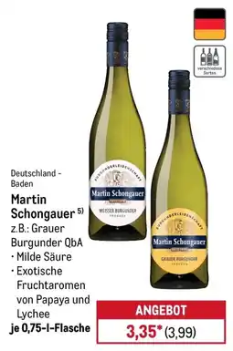 METRO Martin Schongauer Weisser Burgunder Angebot