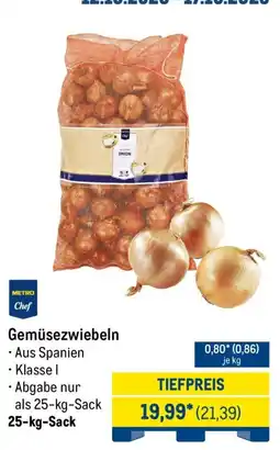 METRO Gemüsezwiebeln Metro Chef Angebot