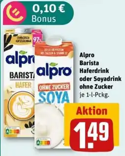 REWE Alpro Barista Haferdrink oder Sojadrink ohne Zucker Angebot