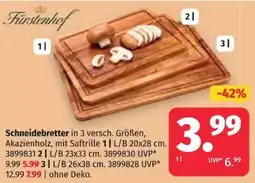 Segmüller Schneidebretter in 3 versch. Größen, Akazienholz, mit Safrille Angebot