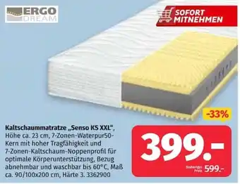 ERGO DREAM Kaltschaummatratze „Senso KS XXL“