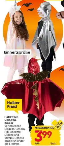 Rusta Halloween Umhang, Kinder Angebot