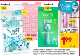 Rusta Gillette Venus Rasierer und Rasierklingen Angebot
