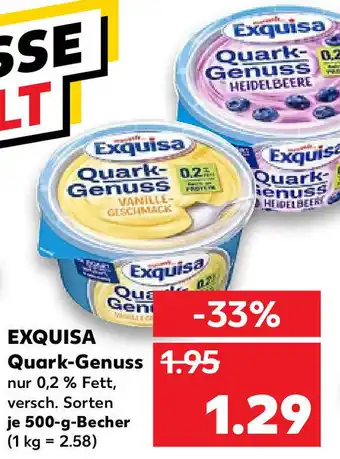 Kaufland Exquisa Quark Genuss 500g Becher Angebot