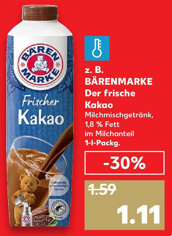 Bärenmarke Der frische Kakao 1L Packg. Angebot bei Kaufland